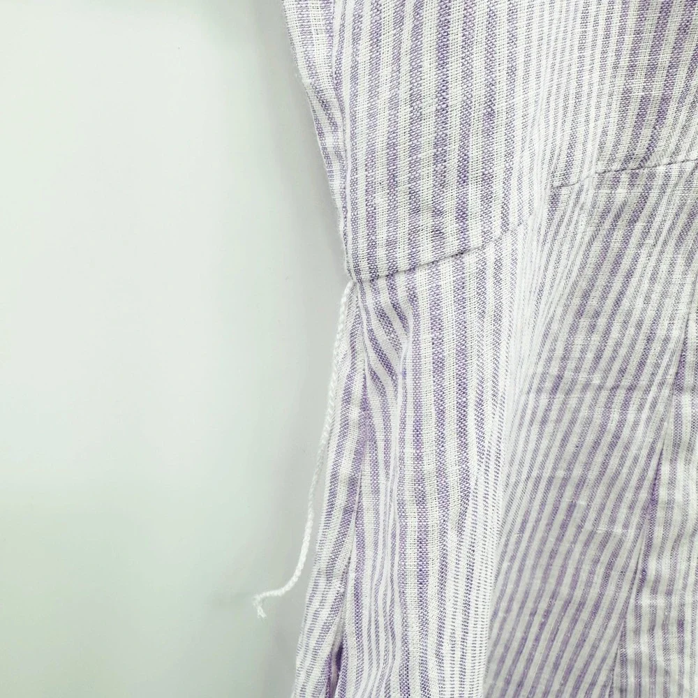 Hill House Laura Dress Linen Stripe Shirt Dress in Lilac‎ Size Medium - Picture 11 of 11